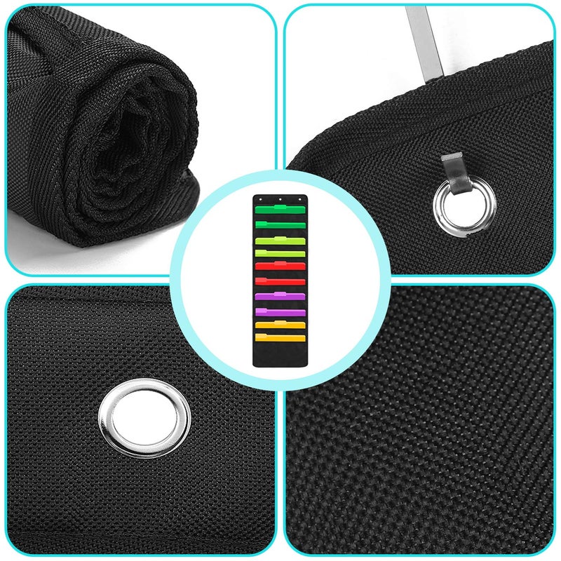 Sinzip Heavy Duty 10 Pocket Door Hanging File Organizer, Black Wall Storage Pocket Charts with 3 Hangers, Great for Classroom, School, Home or Office Use (10 Pocket) - Image 4